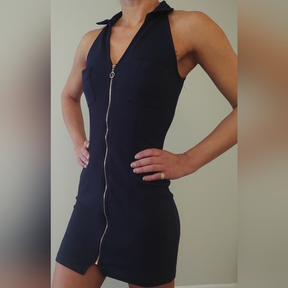 Zip Up Mini Dress - Picture 2 of 9